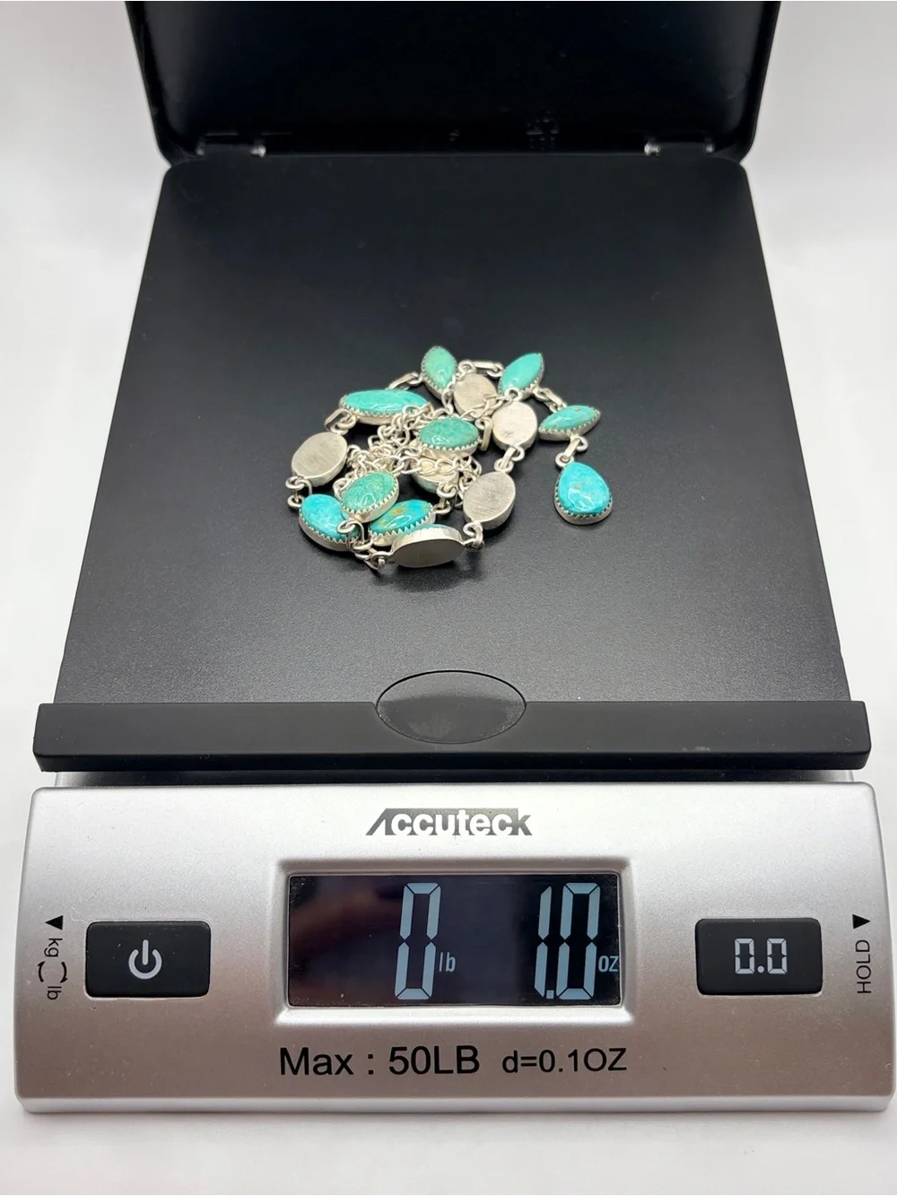 925 Sterling Silver Hachita Turquoise “Y” Necklace